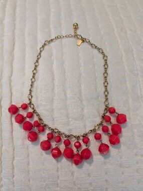 Kate Spade bib necklace in bright pink